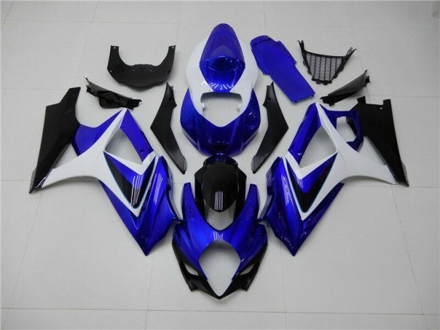 Azul Branco Preto Carenagem Moto Suzuki GSXR 1000 K7 07-08 Azul Branco Preto Carenagem Moto Suzuki GSXR 1000 K7 07-08