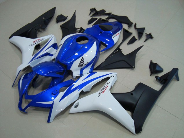 Azul Branco Preto Fosco Carenagem Moto Honda CBR 600RR 07-08 Azul Branco Preto Fosco Carenagem Moto Honda CBR 600RR 07-08