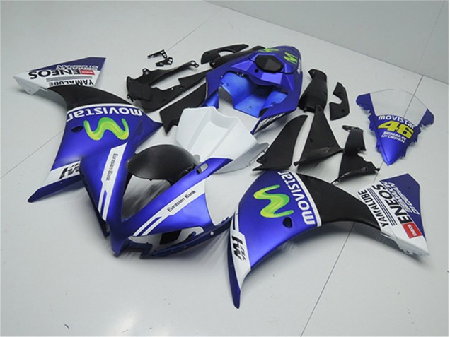 Azul Branco Preto Kit Carenagem Moto Yamaha R1 12-14 Azul Branco Preto Kit Carenagem Moto Yamaha R1 12-14