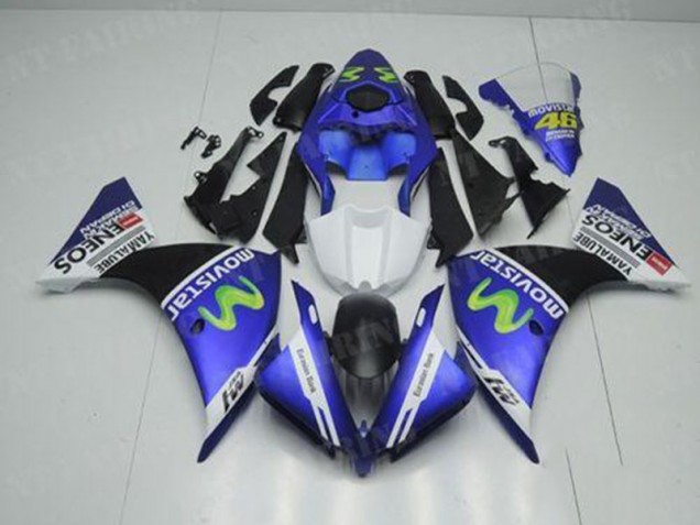 Azul Branco Preto Kit Carenagem Moto Yamaha R1 12-14 Azul Branco Preto Kit Carenagem Moto Yamaha R1 12-14