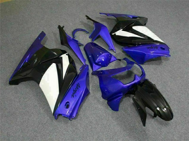 Azul Branco Preto Ninja Abs Moto Plástico Kawasaki EX250 08-12 Azul Branco Preto Ninja Abs Moto Plástico Kawasaki EX250 08-12