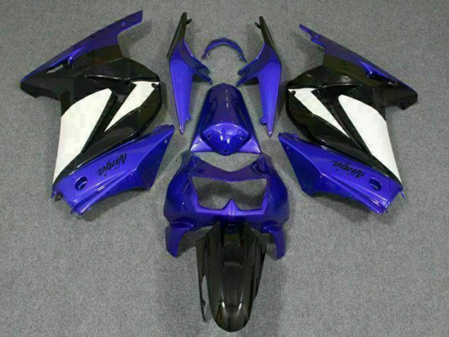 Azul Branco Preto Ninja Abs Moto Plástico Kawasaki EX250 08-12 Azul Branco Preto Ninja Abs Moto Plástico Kawasaki EX250 08-12