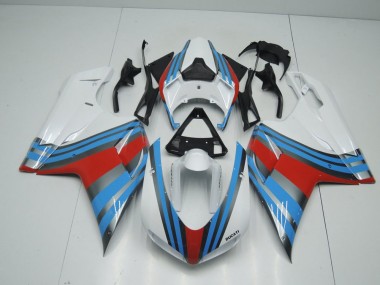 Azul Branco Vermelho Carenagem Moto Ducati 848 1098 1198 07-14