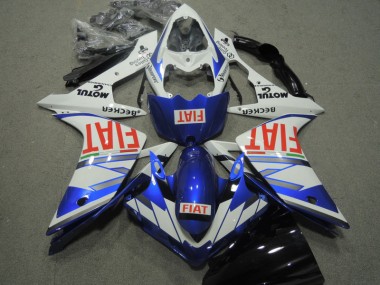 Azul Branco Vermelho Fiat Carenagem Moto Yamaha R1 07-08