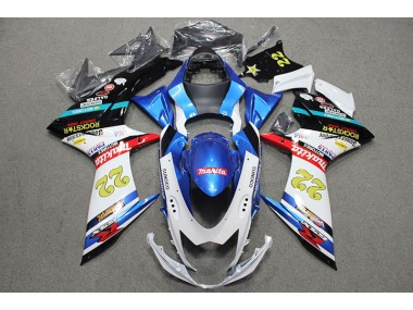 Azul Branco Vermelho Rockstar 22 Carenagem Moto Suzuki GSXR 600 K11 11-21