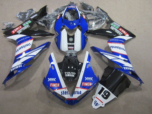 Azul Branco Volvo Sterilgarda 19 Carenagem Moto Yamaha R1 04-06 Azul Branco Volvo Sterilgarda 19 Carenagem Moto Yamaha R1 04-06