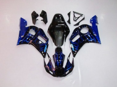 Azul Chama Carenagem Moto Yamaha R6 98-02