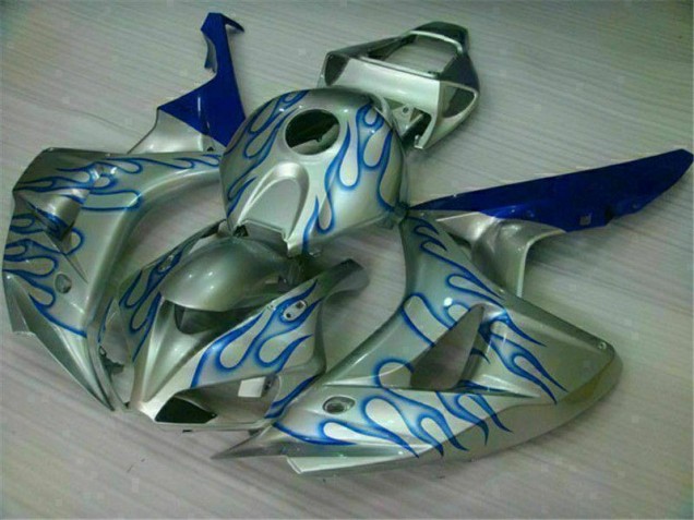 Azul Chama Prata Carenagem Moto Honda CBR 1000RR 06-07