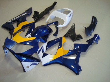 Azul Escuro Amarelo Branco Carenagem Moto Honda CBR 900RR 929 00-01