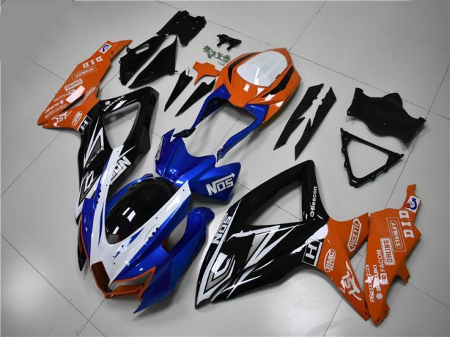 Azul Laranja Carenagem Moto Suzuki GSXR 600 / 750 K8 08-10 Azul Laranja Carenagem Moto Suzuki GSXR 600 / 750 K8 08-10