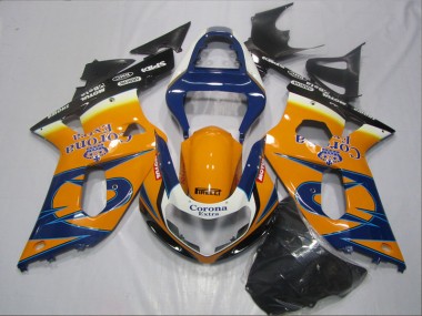Azul Laranja Corona Extra Carenagem Moto Suzuki GSXR 600 K1 K2 K3 01-03