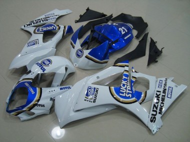Azul Lucky Strike Carenagem Moto Suzuki GSXR 1000 K7 07-08