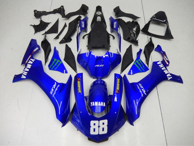 Azul Monster 88 Carenagem Moto Yamaha R1 15-19 Azul Monster 88 Carenagem Moto Yamaha R1 15-19