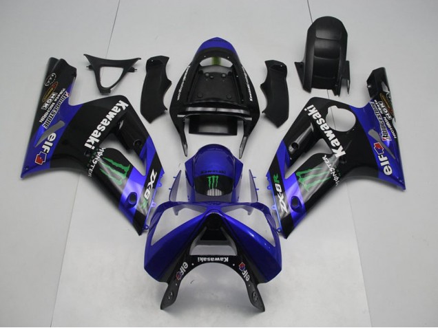 Azul Monster Carenagem Moto Kawasaki ZX6R 03-04 Azul Monster Carenagem Moto Kawasaki ZX6R 03-04