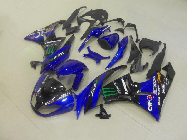 Azul Monster Carenagem Moto Kawasaki ZX6R 09-12 Azul Monster Carenagem Moto Kawasaki ZX6R 09-12