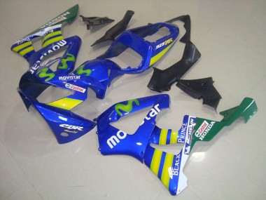 Azul Movistar Castrol Carenagem Moto Honda CBR 900RR 929 00-01