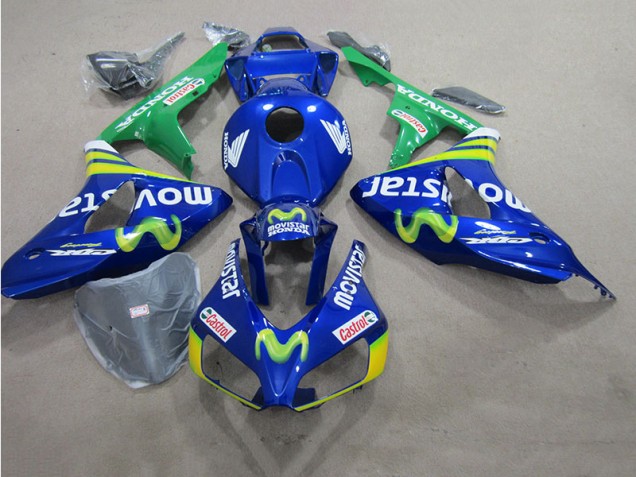 Azul Movistar Castrol Carenagem Moto Suzuki GSXR 600 K6 06-07 Azul Movistar Castrol Carenagem Moto Suzuki GSXR 600 K6 06-07