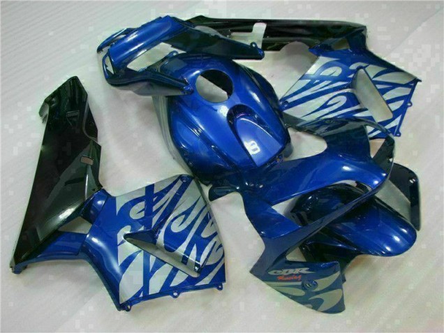 Azul & Prata Chama Carenagem Moto Honda CBR 600RR 03-04 Azul & Prata Chama Carenagem Moto Honda CBR 600RR 03-04