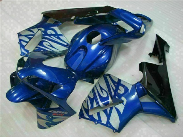 Azul & Prata Chama Carenagem Moto Honda CBR 600RR 03-04 Azul & Prata Chama Carenagem Moto Honda CBR 600RR 03-04