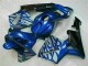 Azul & Prata Chama Carenagem Moto Honda CBR 600RR 03-04 Azul & Prata Chama Carenagem Moto Honda CBR 600RR 03-04