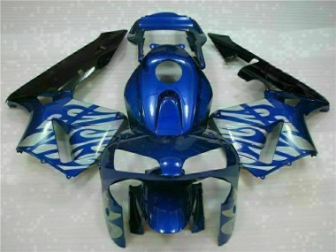 Azul & Prata Chama Carenagem Moto Honda CBR 600RR 03-04