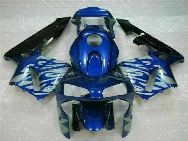 Azul & Prata Chama Carenagem Moto Honda CBR 600RR 03-04 Azul & Prata Chama Carenagem Moto Honda CBR 600RR 03-04