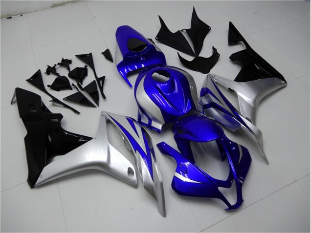 Azul Prata Preto Carenagem Moto Honda CBR 600RR 07-08 Azul Prata Preto Carenagem Moto Honda CBR 600RR 07-08