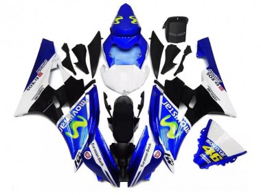 Azul Preto Branco Carenagem Moto Yamaha R6 06-07