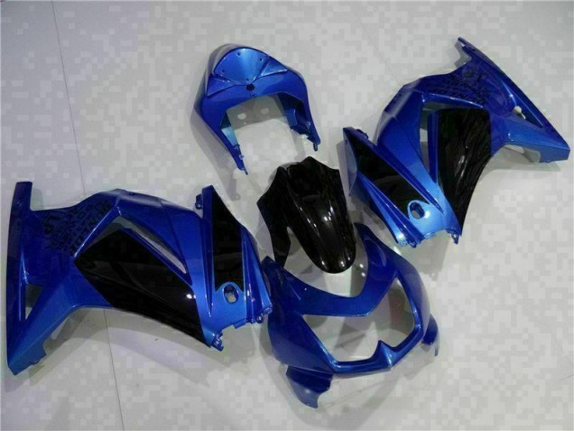 Azul Preto Carenagem Moto Kawasaki EX250 08-12 Azul Preto Carenagem Moto Kawasaki EX250 08-12