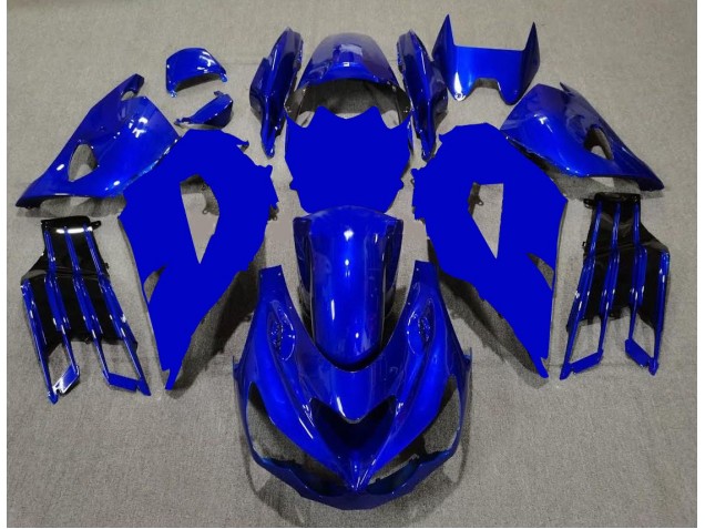 Azul Preto Carenagem Moto Kawasaki ZX14R ZZR 1400 12-21 Azul Preto Carenagem Moto Kawasaki ZX14R ZZR 1400 12-21