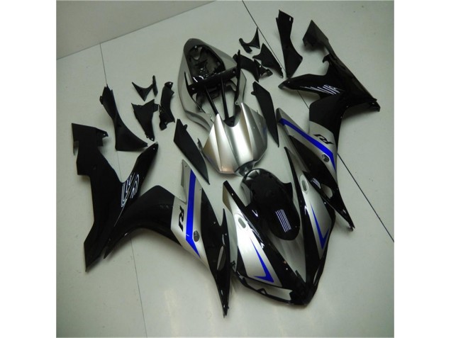 Azul Preto Prata Carenagem Moto Yamaha R1 07-08 Azul Preto Prata Carenagem Moto Yamaha R1 07-08