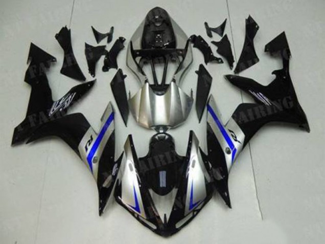 Azul Preto Prata Carenagem Moto Yamaha R1 07-08 Azul Preto Prata Carenagem Moto Yamaha R1 07-08