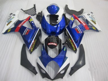 Azul Preto Rockstar Carenagem Moto Suzuki GSXR 1000 K7 07-08