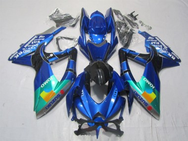 Azul Preto Verde Jomo Carenagem Moto Suzuki GSXR 1000 K7 07-08