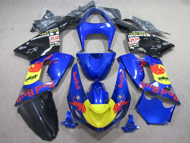 Azul Red Bull Ninja Carenagem Moto Kawasaki ZX6R 05-06 Azul Red Bull Ninja Carenagem Moto Kawasaki ZX6R 05-06