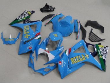 Azul Rizla Carenagem Moto Suzuki GSXR 1000 K7 07-08