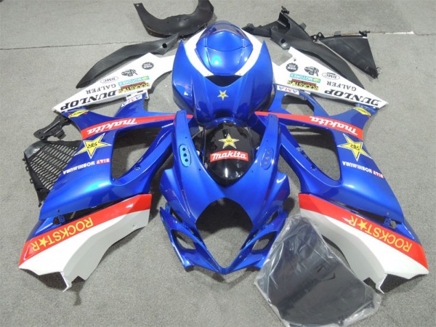 Azul Rockstar Carenagem Moto Suzuki GSXR 1000 K7 07-08