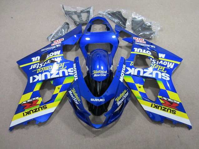 Azul Telefunica Movistar Motul Carenagem Moto Suzuki GSXR 750 K4 04-05 Azul Telefunica Movistar Motul Carenagem Moto Suzuki GSXR 750 K4 04-05