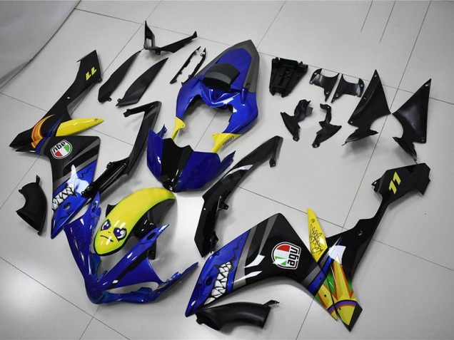 Azul Tubarão Carenagem Moto Yamaha R1 09-11 Azul Tubarão Carenagem Moto Yamaha R1 09-11