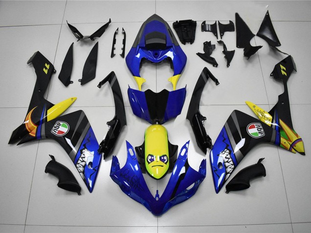 Azul Tubarão Carenagem Moto Yamaha R1 09-11 Azul Tubarão Carenagem Moto Yamaha R1 09-11
