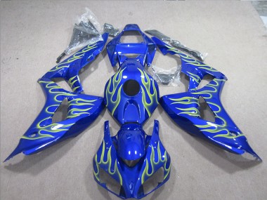 Azul Verde Chama Carenagem Moto Honda CBR 1000RR 06-07
