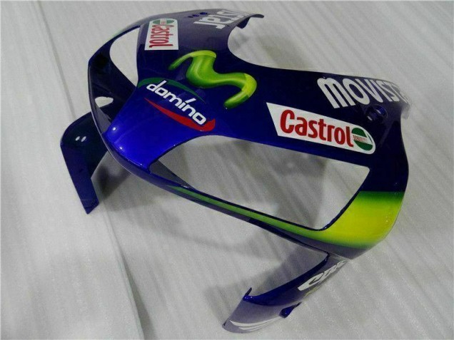 Azul Verde Movistar Castrol Carenagem Moto Honda CBR 600RR 03-04 Azul Verde Movistar Castrol Carenagem Moto Honda CBR 600RR 03-04