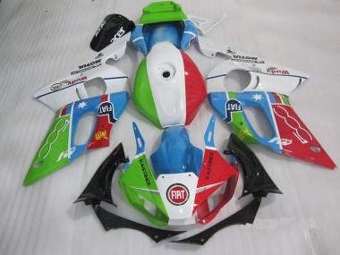Azul Vermelho Fiat Kastinee Carenagem Moto Yamaha R6 98-02