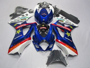 Azul Vermelho Rockstar Carenagem Moto Suzuki GSXR 1000 K7 07-08