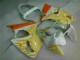 Branco Amarelo Chama Carenagem Moto Kawasaki ZX6R 00-02