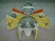 Branco Amarelo Chama Carenagem Moto Kawasaki ZX6R 00-02