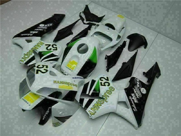 Branco Amarelo Verde 52 Carenagem Moto Honda CBR 600RR 05-06 Branco Amarelo Verde 52 Carenagem Moto Honda CBR 600RR 05-06