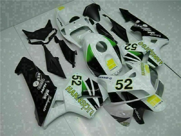 Branco Amarelo Verde 52 Carenagem Moto Honda CBR 600RR 05-06 Branco Amarelo Verde 52 Carenagem Moto Honda CBR 600RR 05-06
