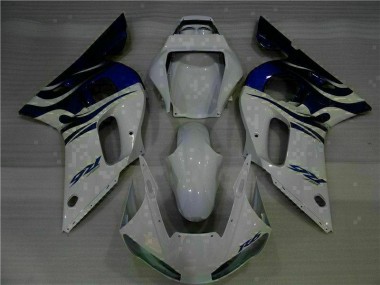 Branco Azul Abs Moto Plástico Yamaha R6 98-02