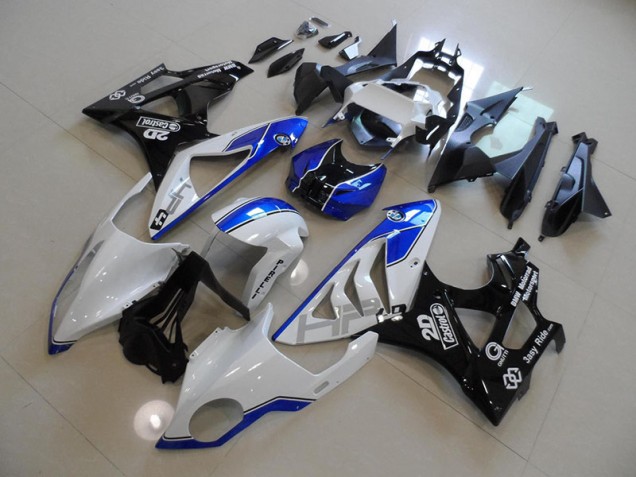 Branco Azul Abs Moto Plásticos BMW S1000RR 09-14 Branco Azul Abs Moto Plásticos BMW S1000RR 09-14